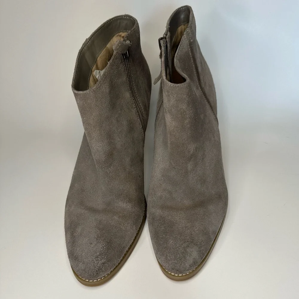 Susina Boots Women's 9.5 M Zipper Ankle Booties Suede Leather Block Heels Boho